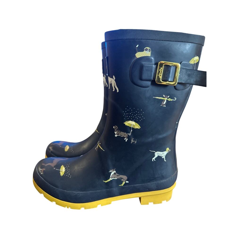 ⭐️ Women’s Joules / Anthropologie Molly Mid Calf Navy Rain Boots Size 8 Wellies